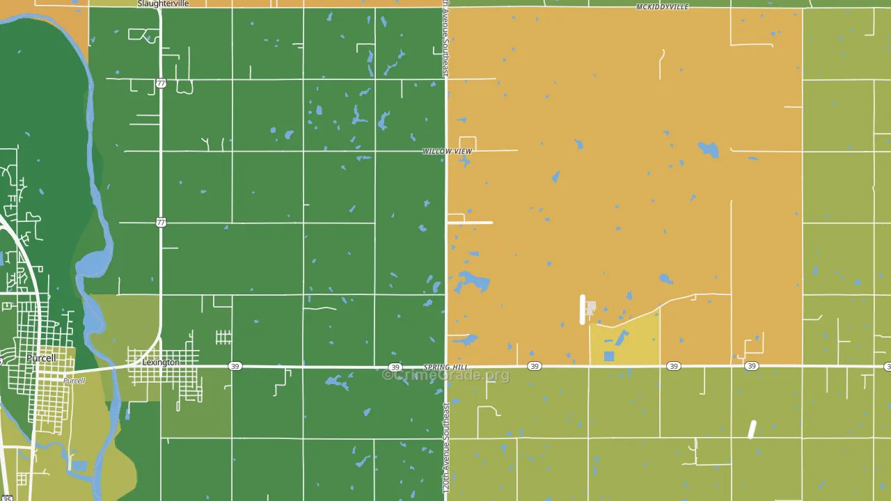 73051, OK Map of Vehicle Theft Rates