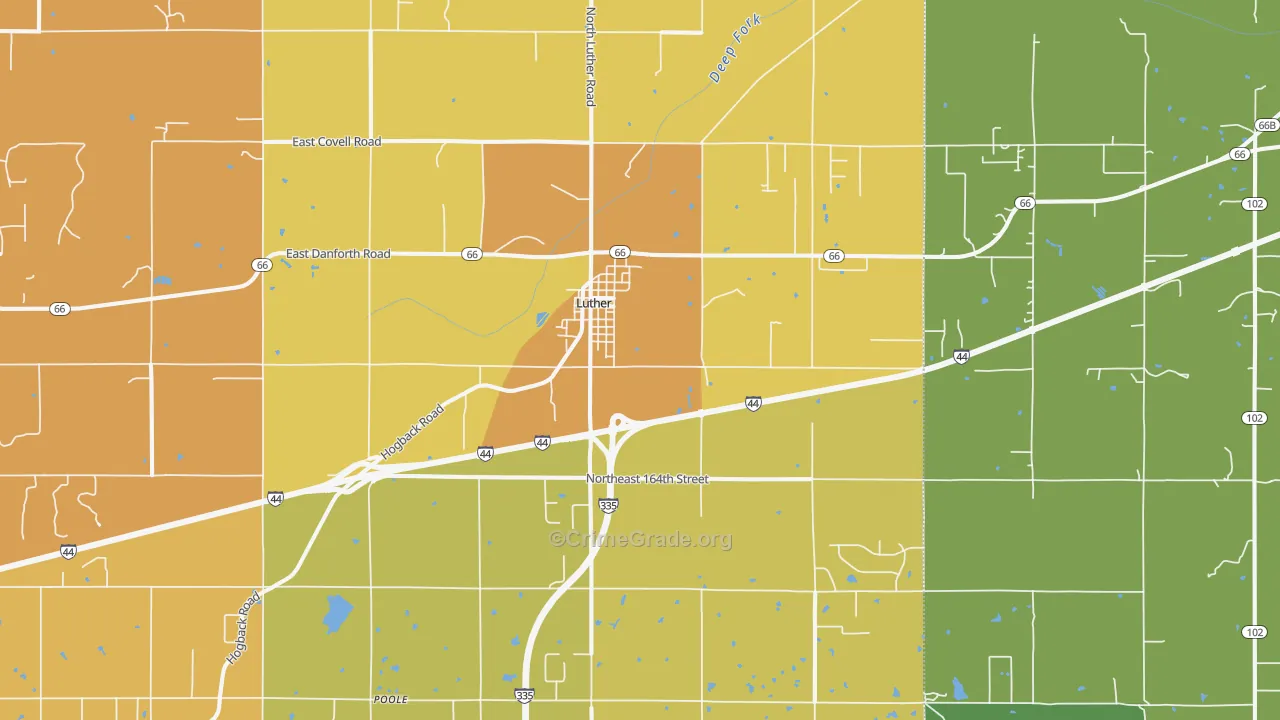 73054, OK Map of Vehicle Theft Rates