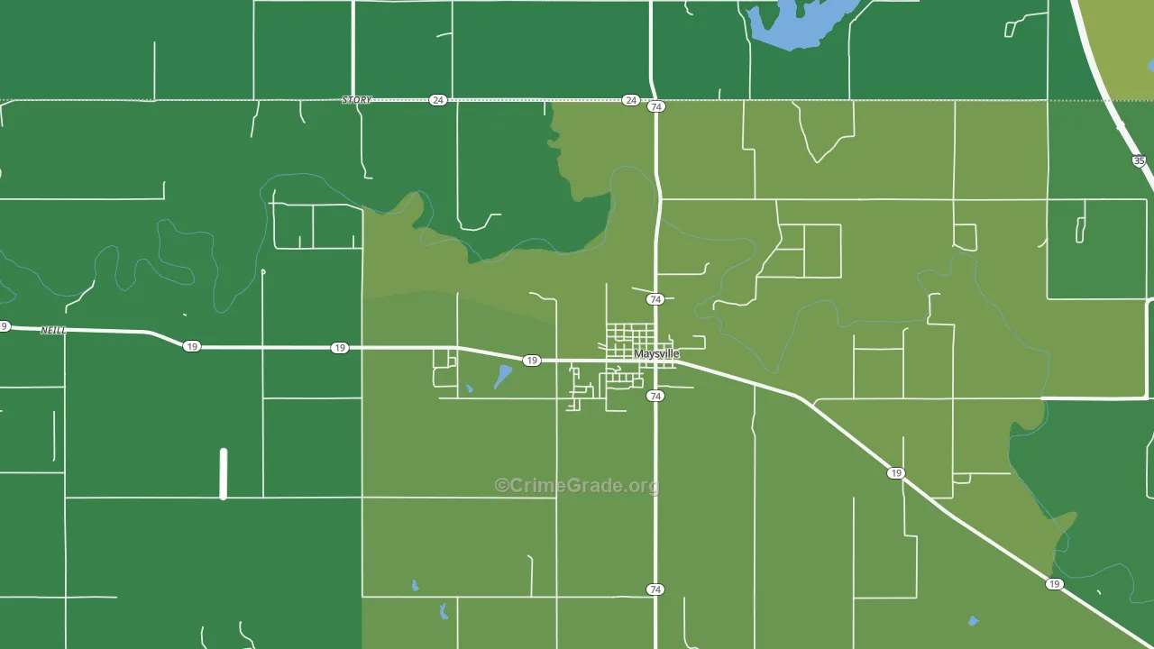 73057, OK Map of Vehicle Theft Rates