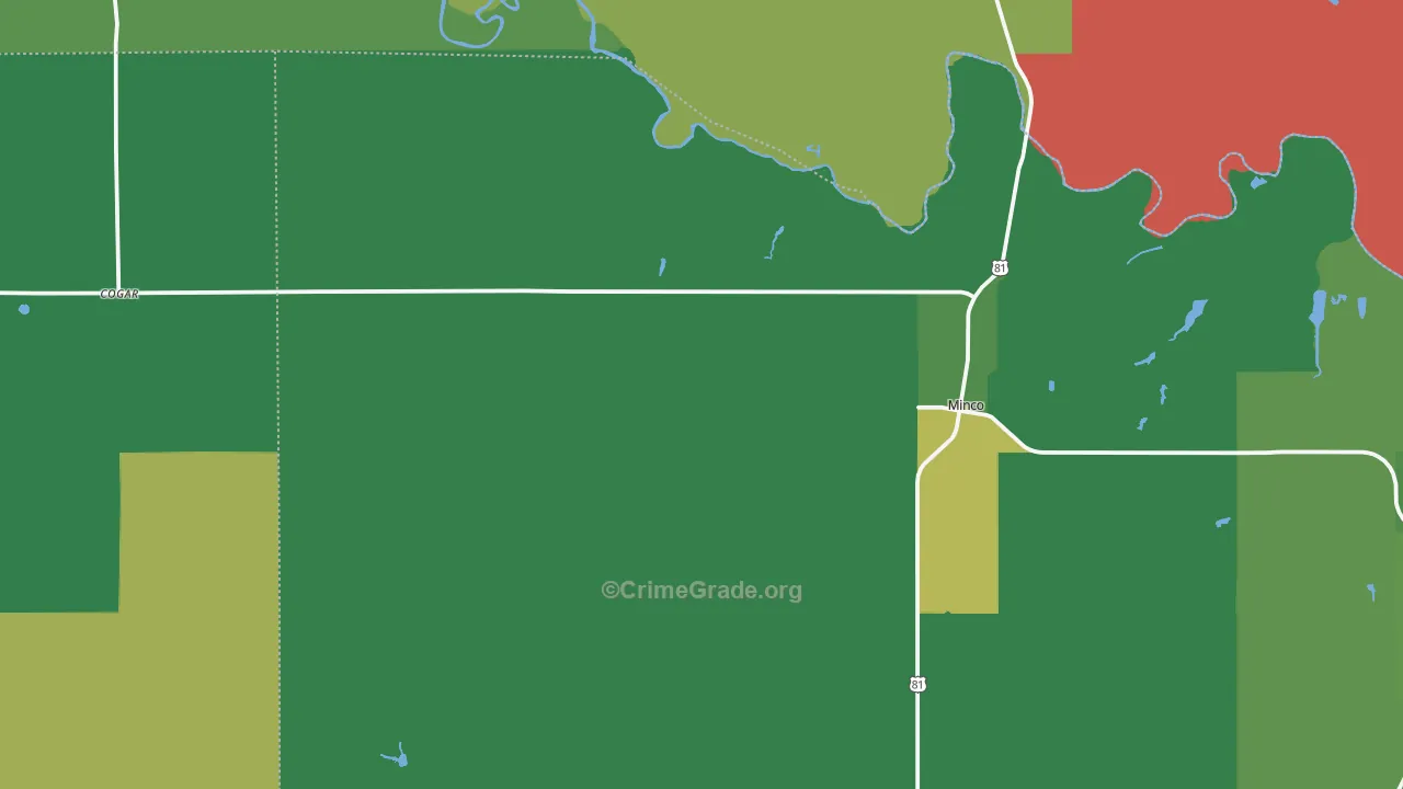 73059, OK Map of Vehicle Theft Rates