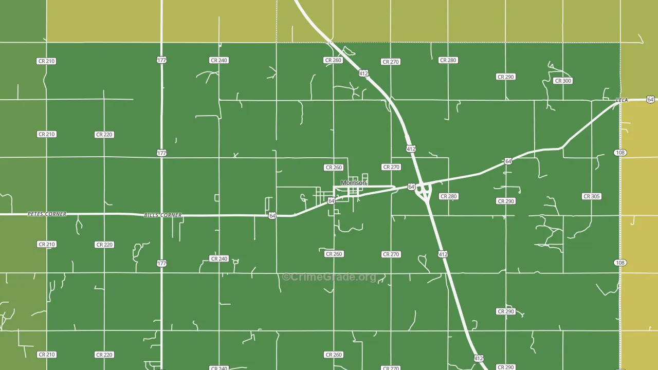 73061, OK Map of Vehicle Theft Rates
