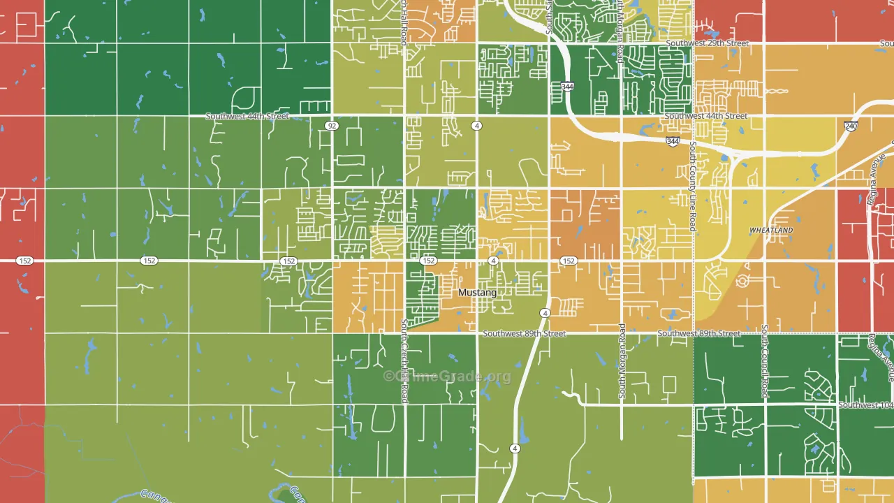 73064, OK Map of Vehicle Theft Rates