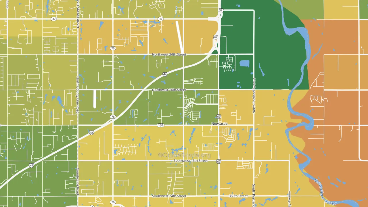73065, OK Map of Vehicle Theft Rates