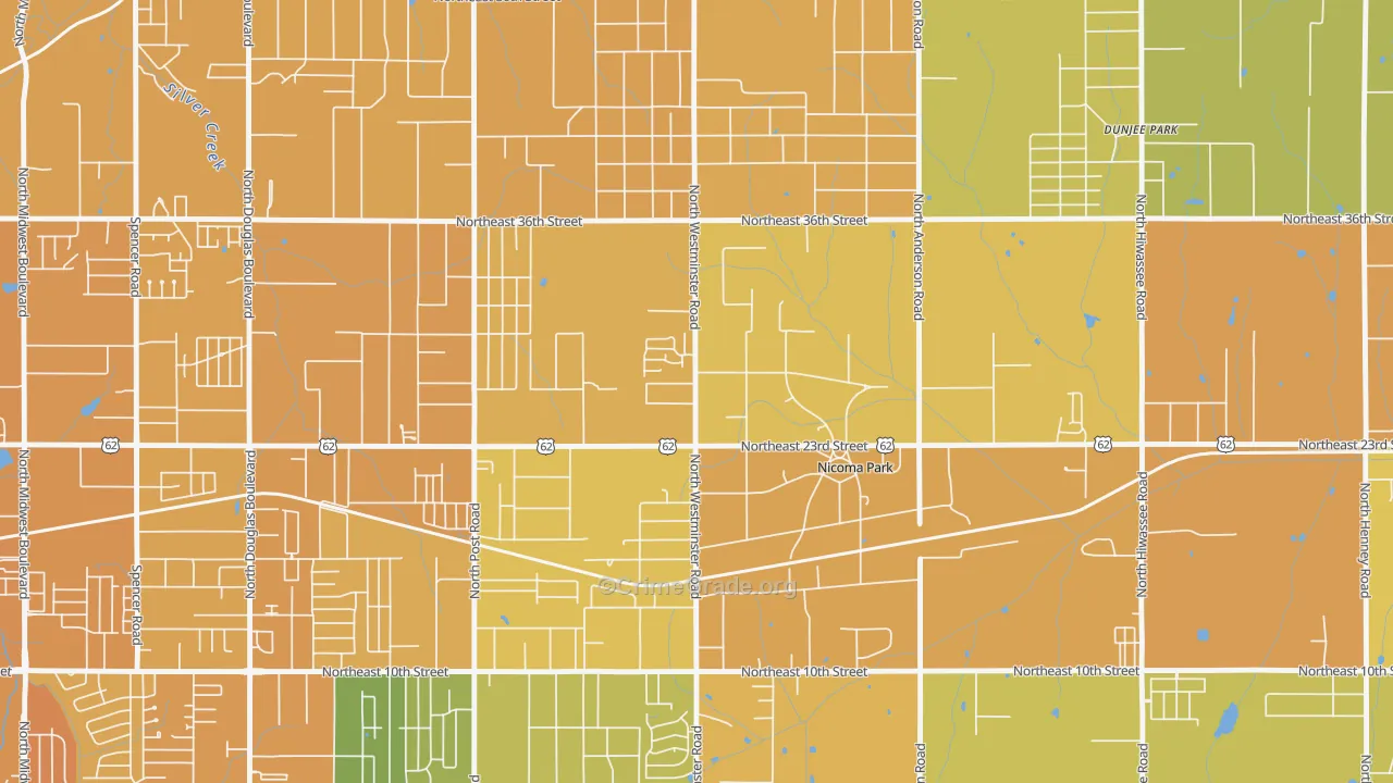 73066, OK Map of Vehicle Theft Rates