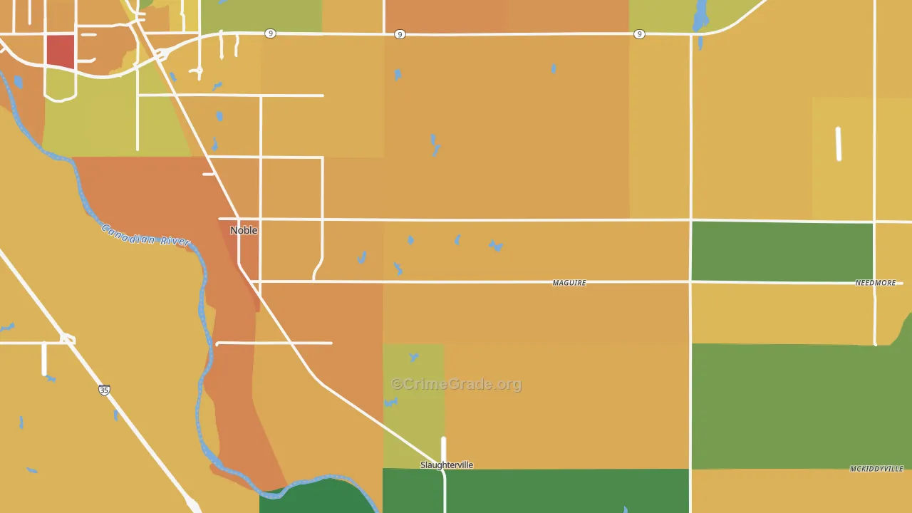 73068, OK Map of Vehicle Theft Rates