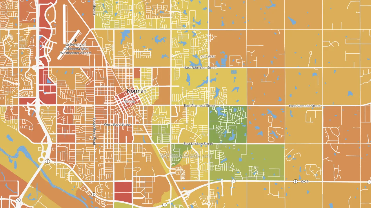 73071, OK Map of Vehicle Theft Rates