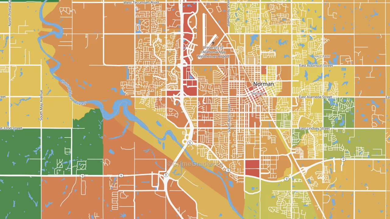 73072, OK Map of Vehicle Theft Rates
