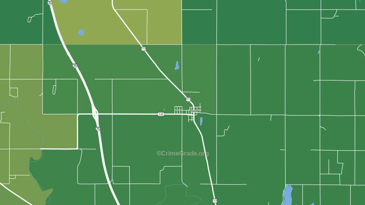 73074, OK Map of Vehicle Theft Rates