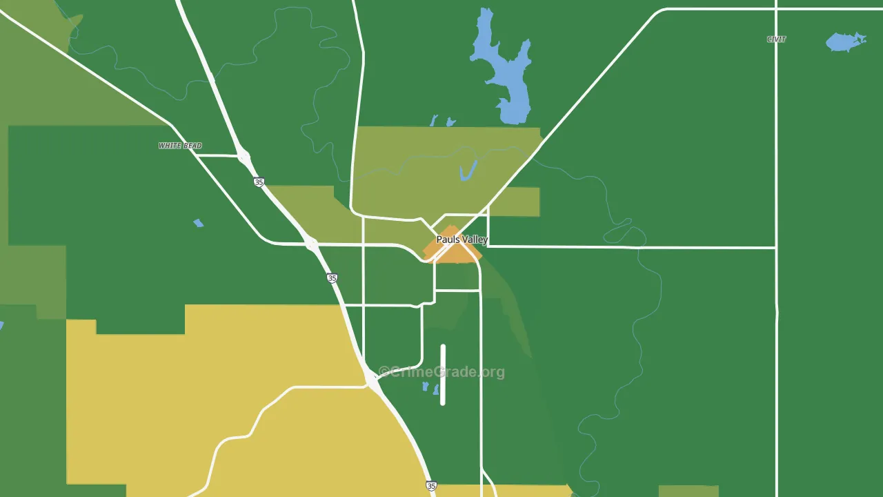 73075, OK Map of Vehicle Theft Rates