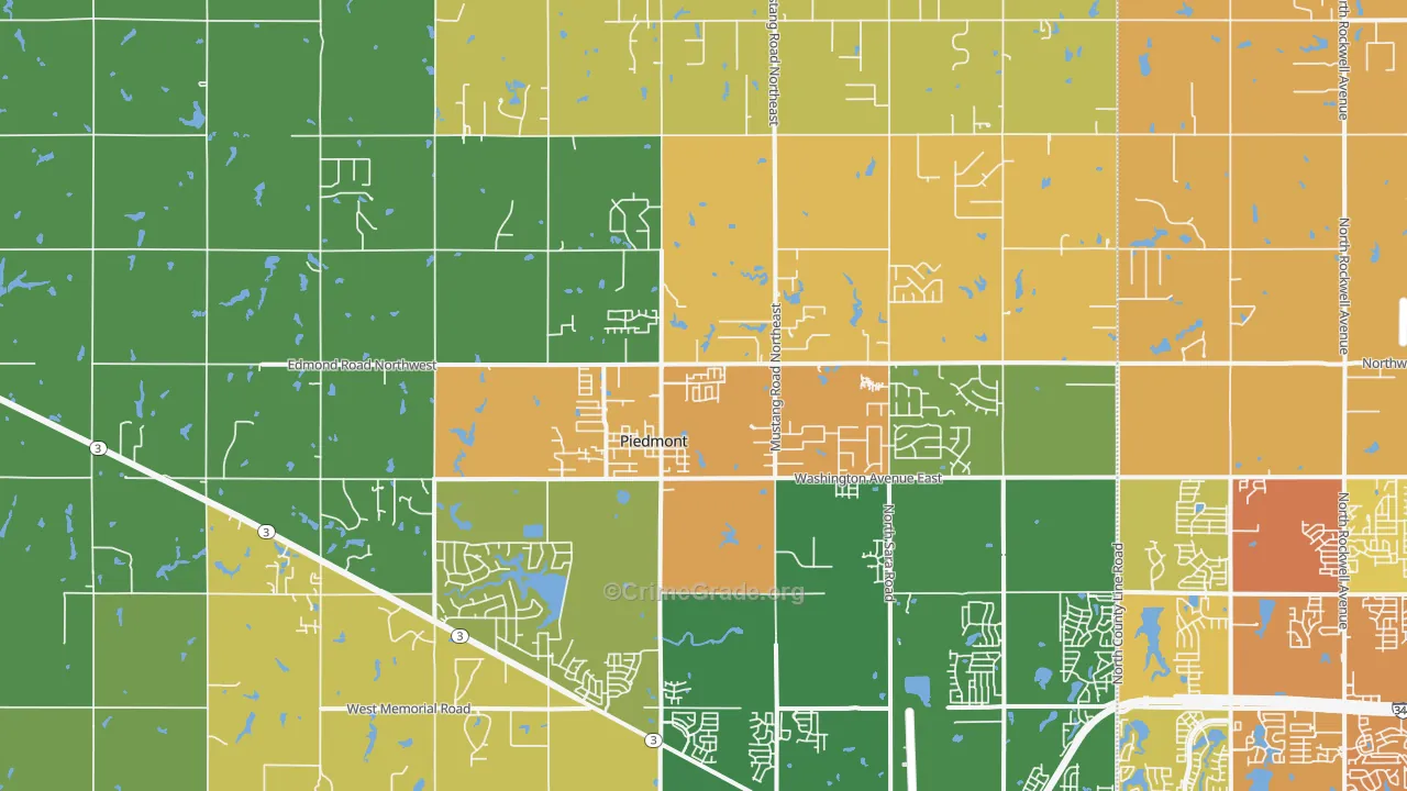 73078, OK Map of Vehicle Theft Rates