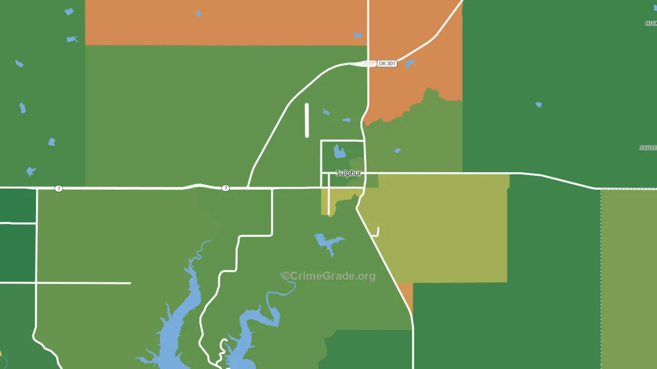 73086, OK Map of Vehicle Theft Rates