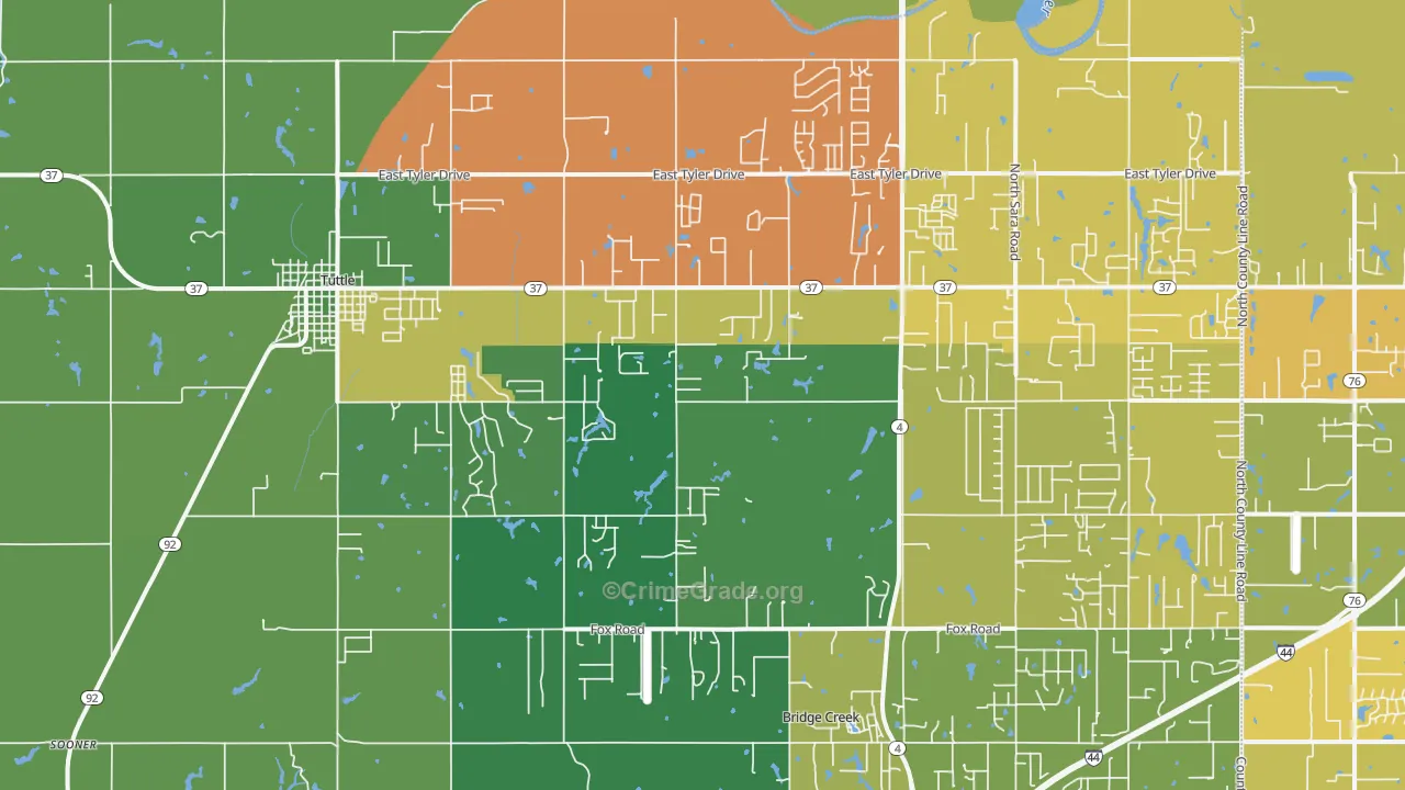 73089, OK Map of Vehicle Theft Rates