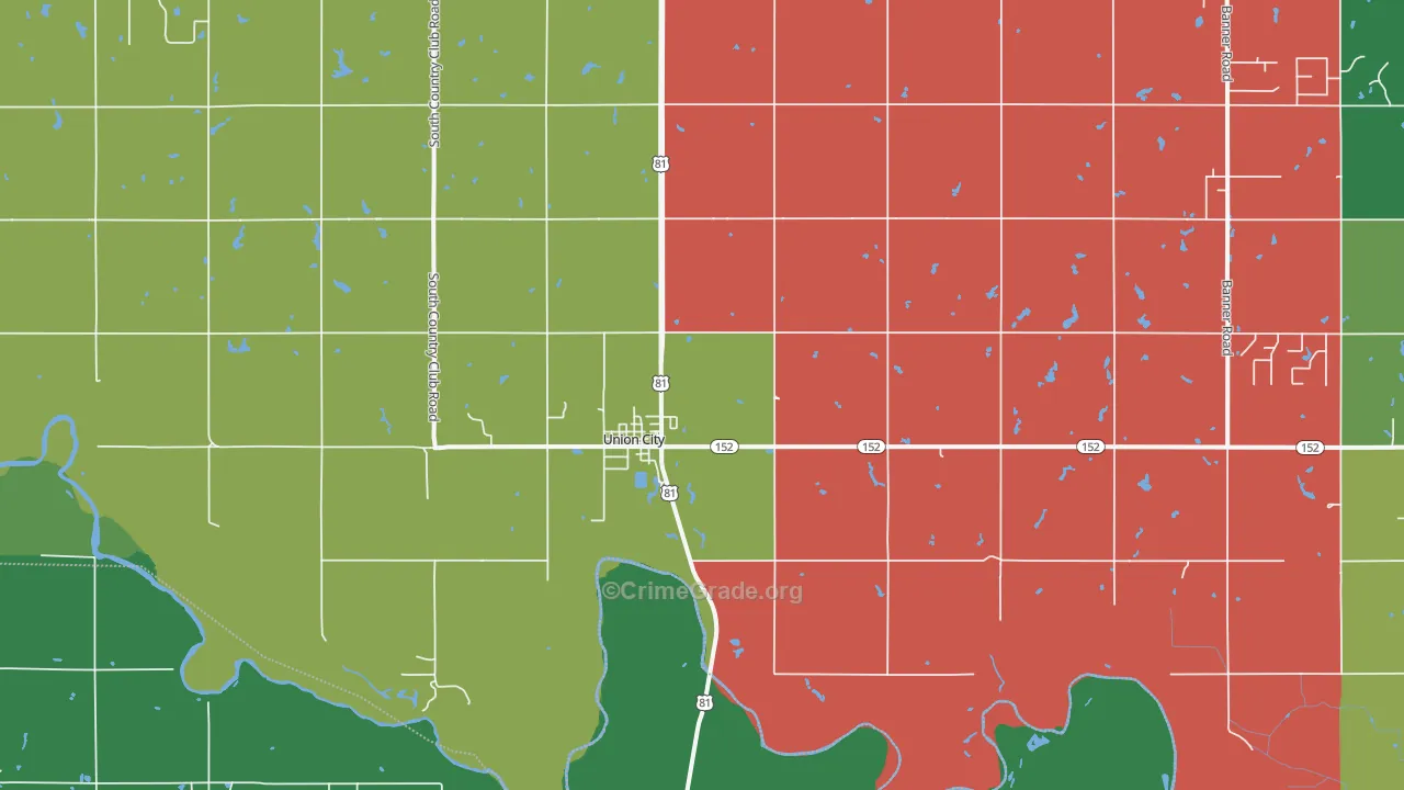 73090, OK Map of Vehicle Theft Rates