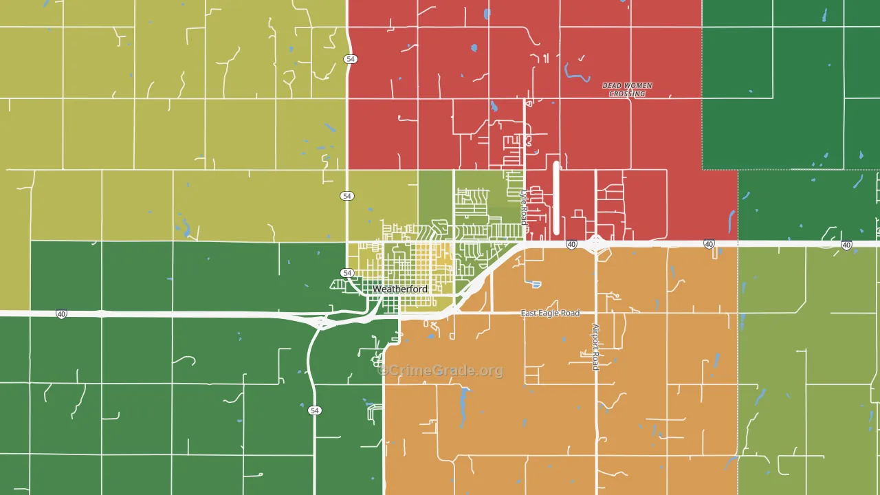 73096, OK Map of Vehicle Theft Rates