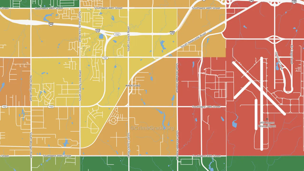 73097, OK Map of Vehicle Theft Rates