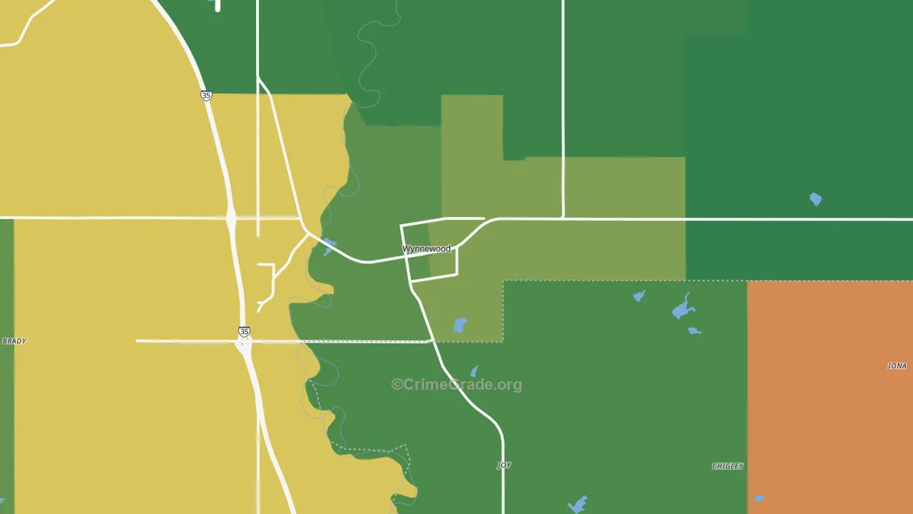 73098, OK Map of Vehicle Theft Rates
