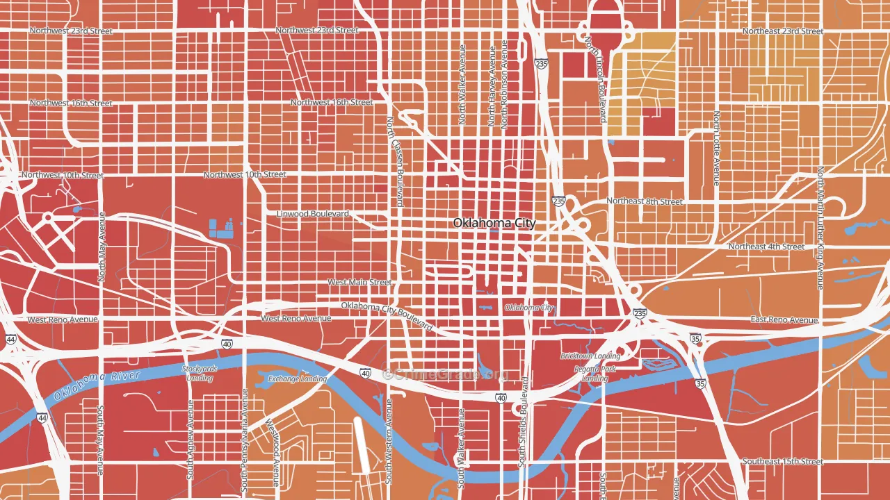 73102, OK Map of Vehicle Theft Rates