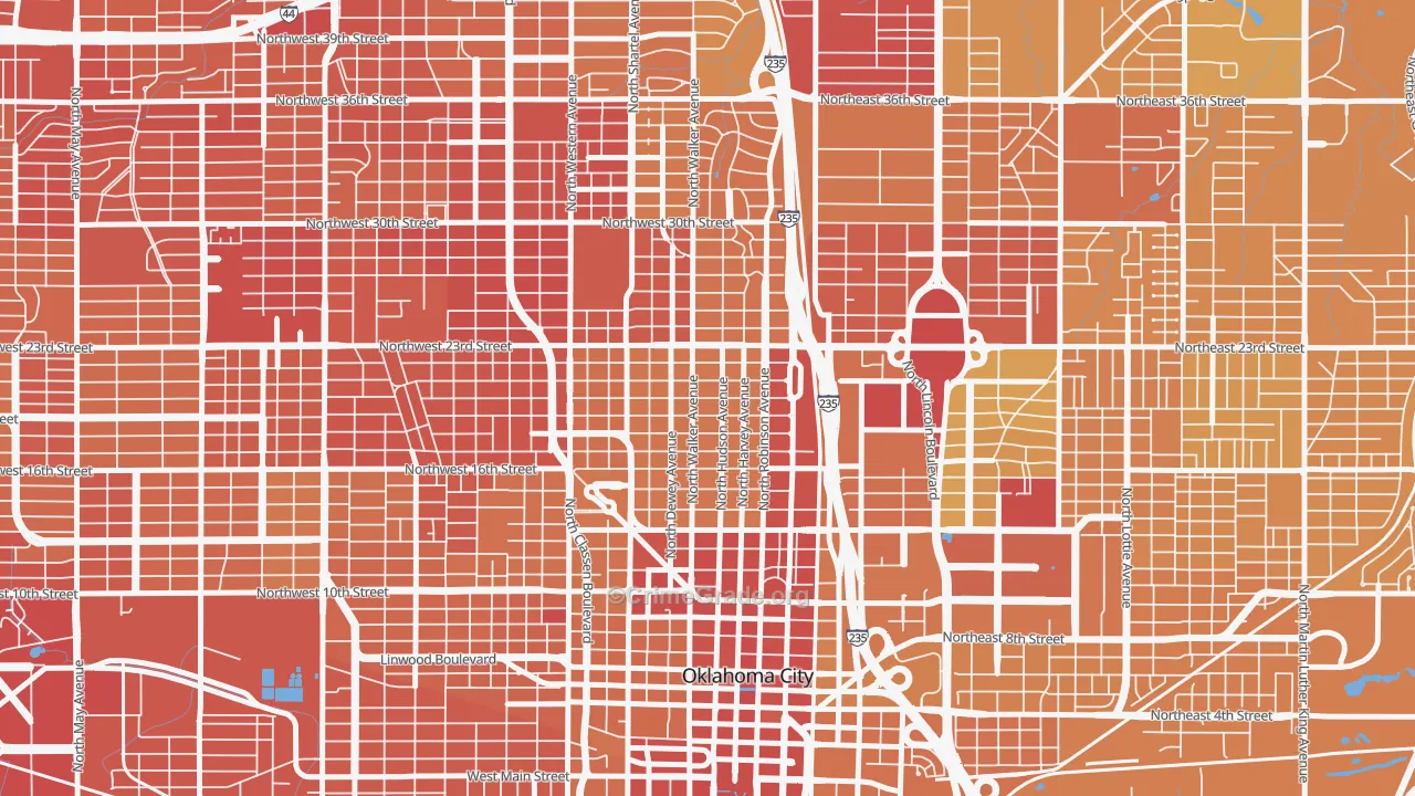 73103, OK Map of Vehicle Theft Rates