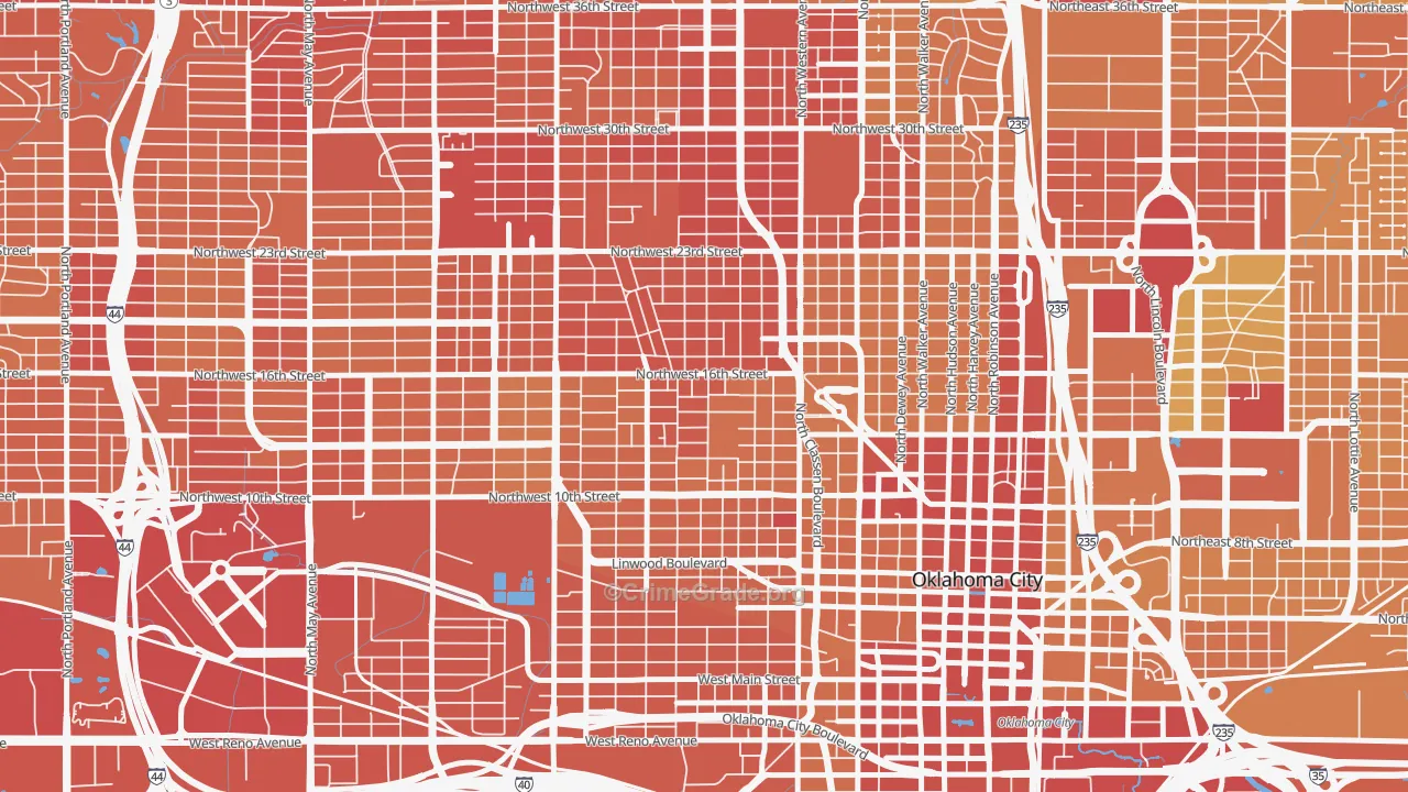 73106, OK Map of Vehicle Theft Rates
