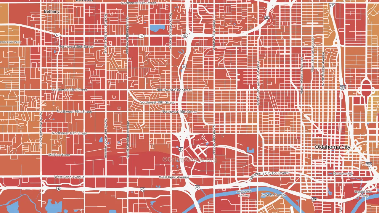 73107, OK Map of Vehicle Theft Rates