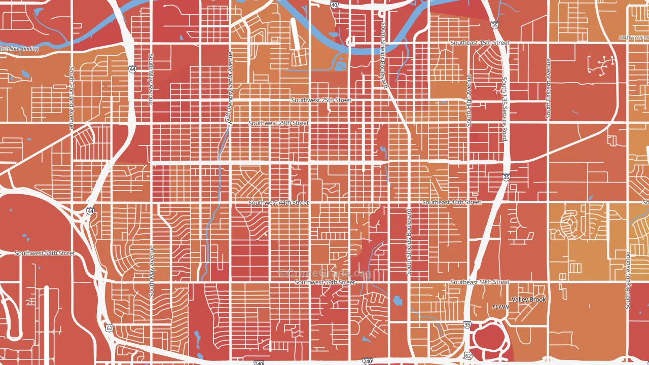 73109, OK Map of Vehicle Theft Rates