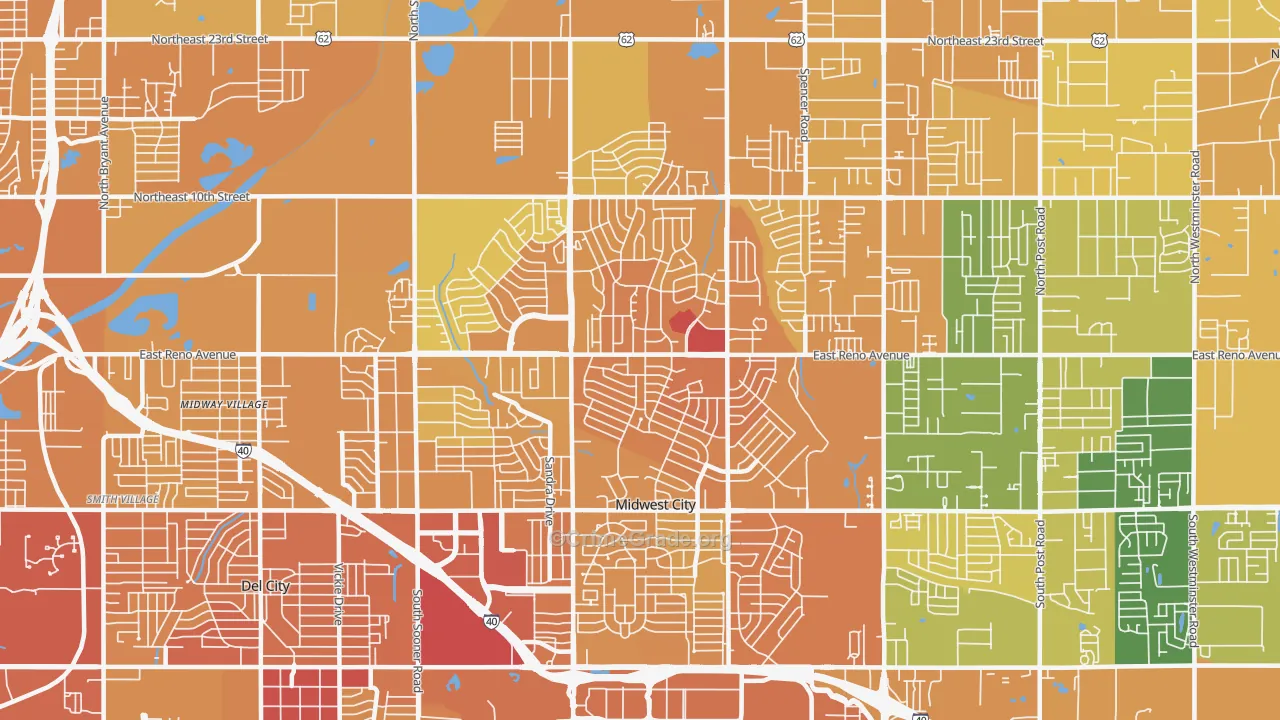 73110, OK Map of Vehicle Theft Rates