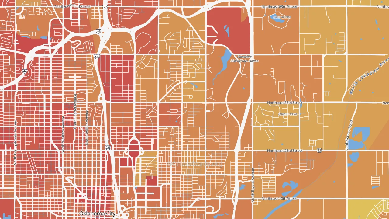 73111, OK Map of Vehicle Theft Rates