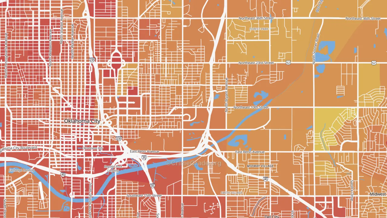 73117, OK Map of Vehicle Theft Rates
