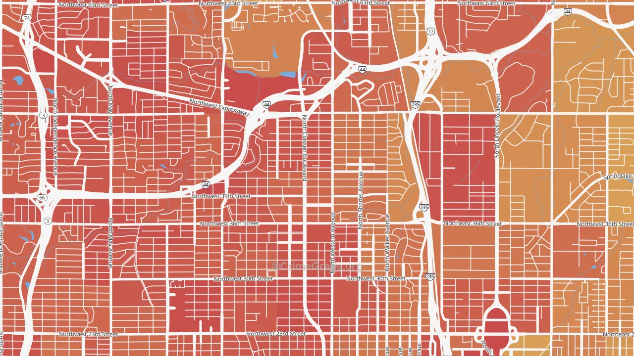 73118, OK Map of Vehicle Theft Rates