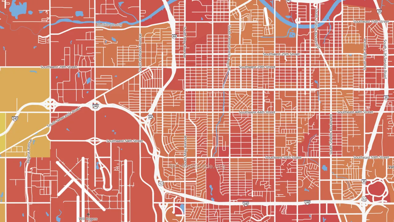 73119, OK Map of Vehicle Theft Rates