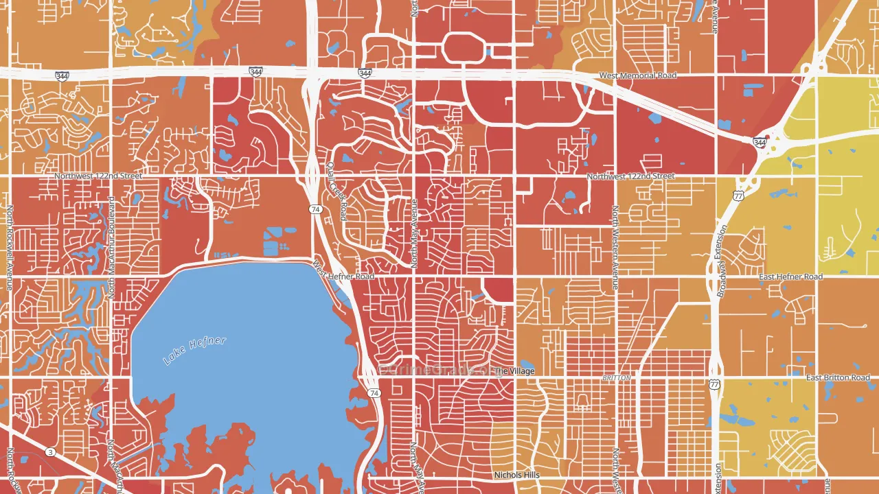 73120, OK Map of Vehicle Theft Rates