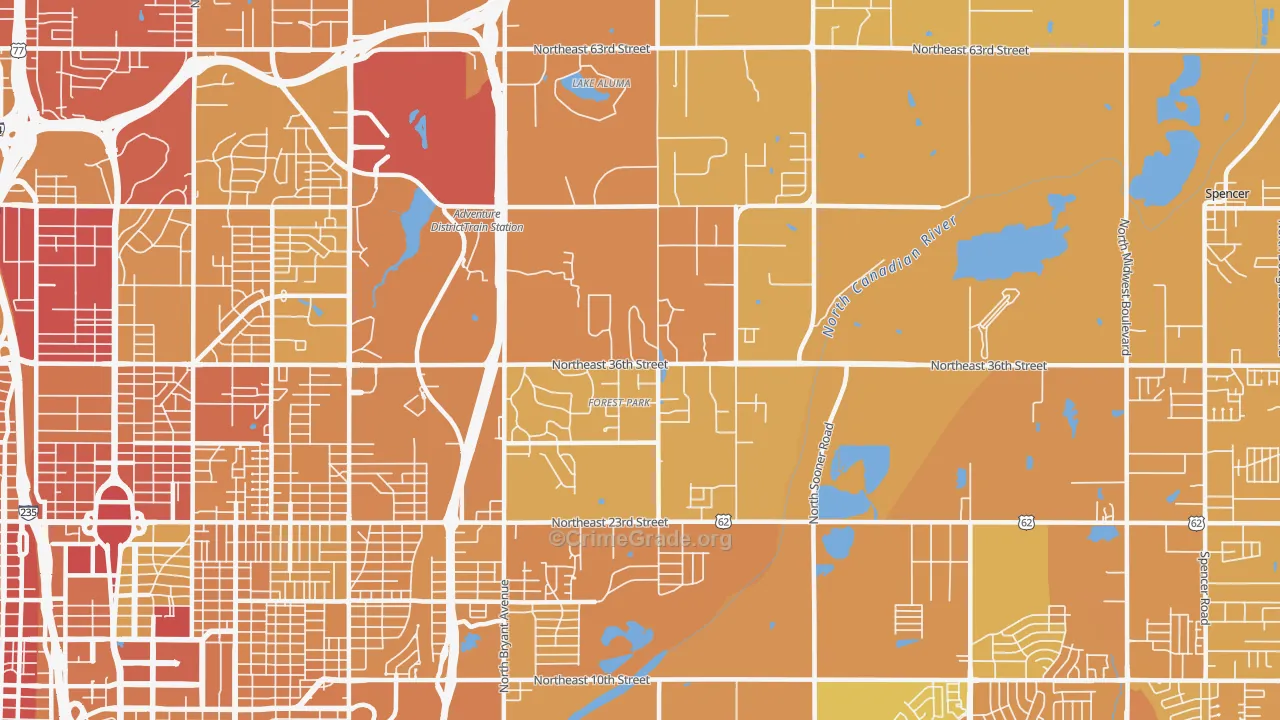 73121, OK Map of Vehicle Theft Rates