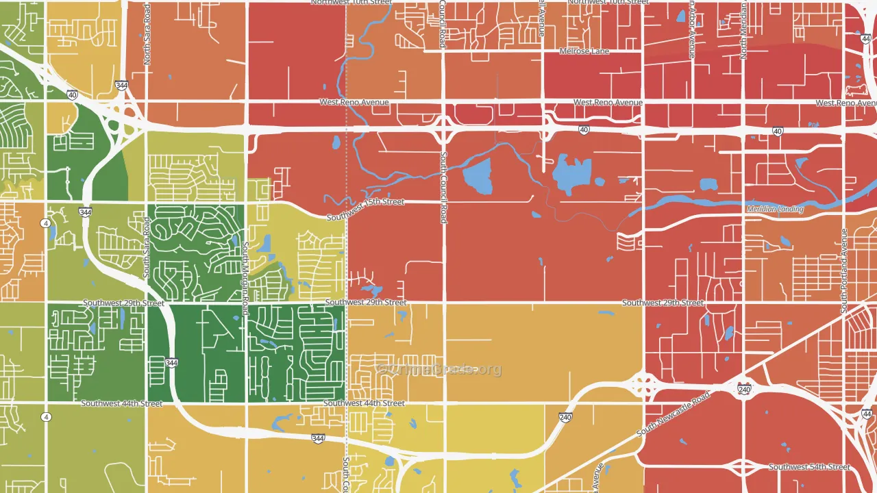 73128, OK Map of Vehicle Theft Rates