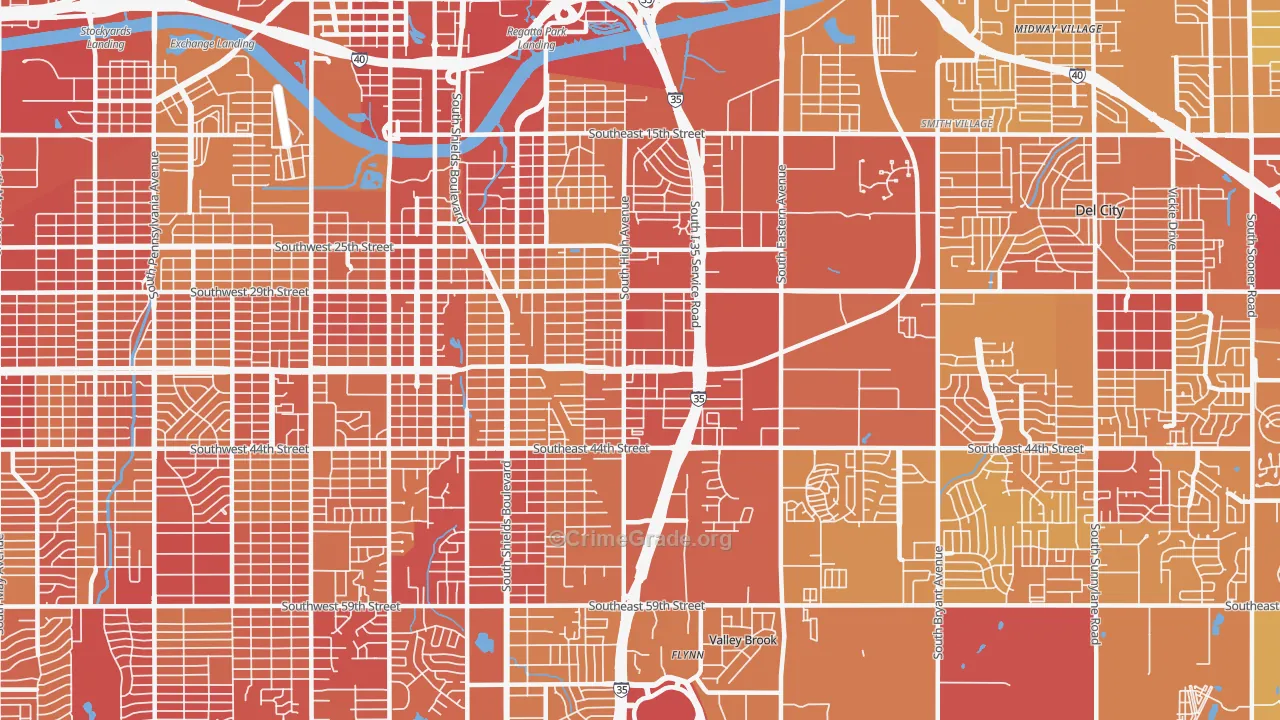 73129, OK Map of Vehicle Theft Rates