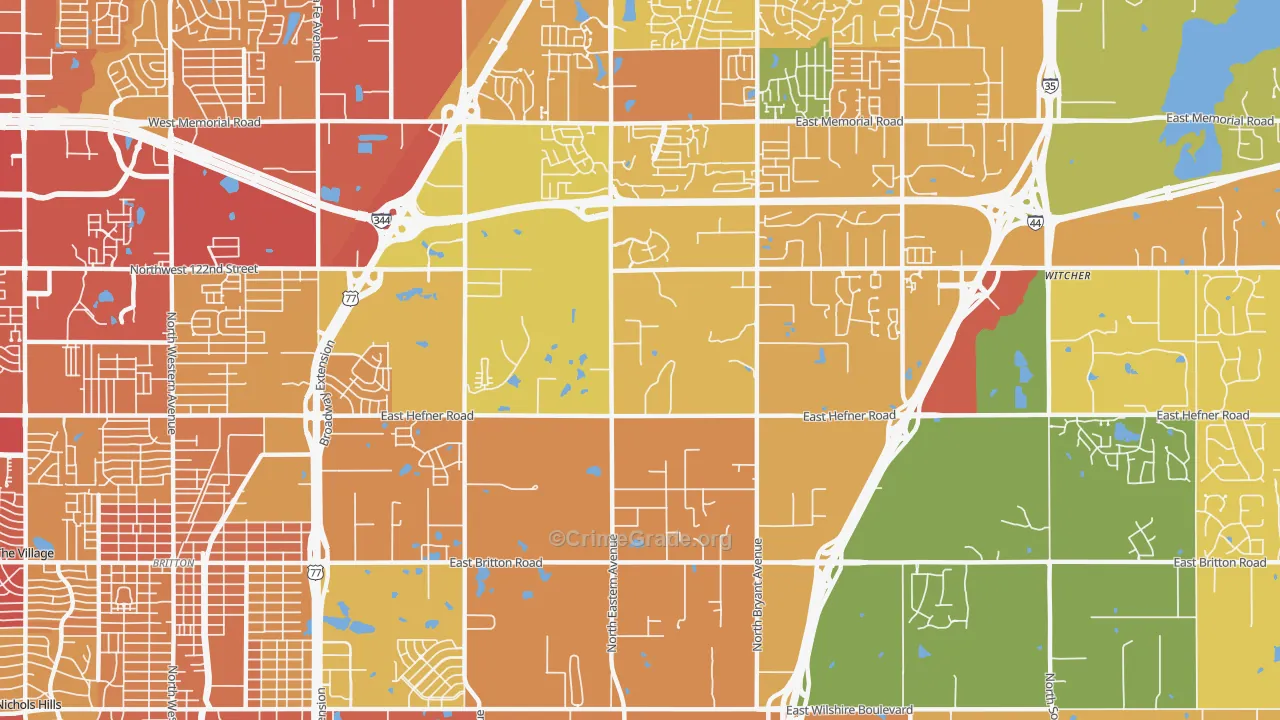 73131, OK Map of Vehicle Theft Rates