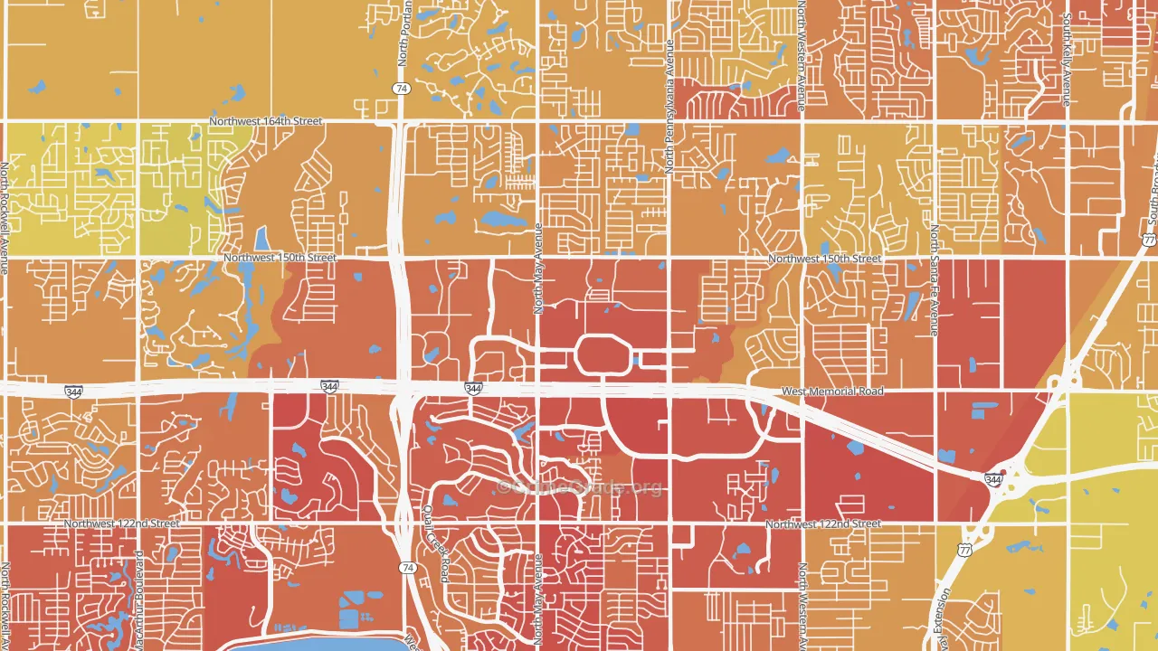 73134, OK Map of Vehicle Theft Rates