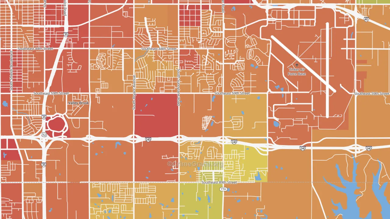 73135, OK Map of Vehicle Theft Rates