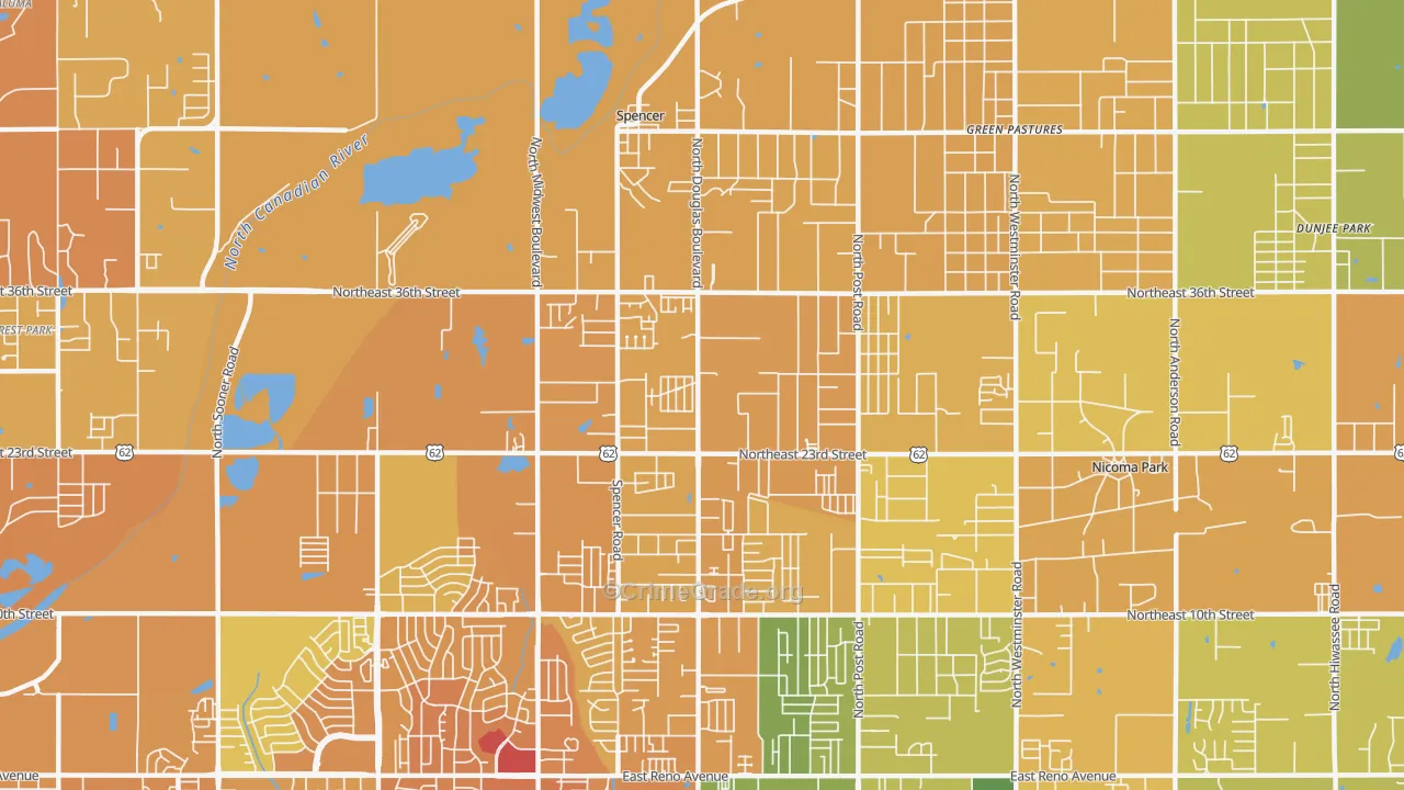 73141, OK Map of Vehicle Theft Rates