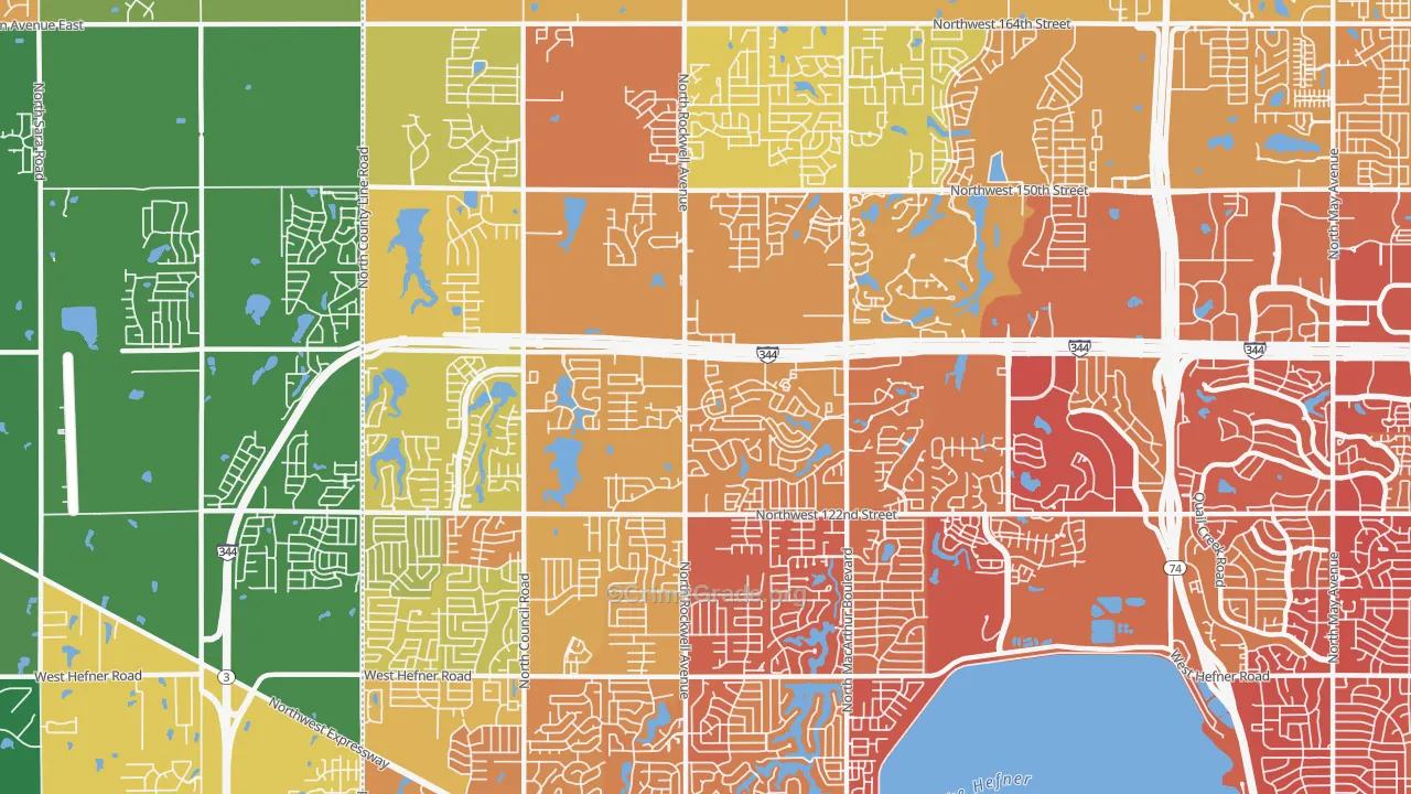 73142, OK Map of Vehicle Theft Rates