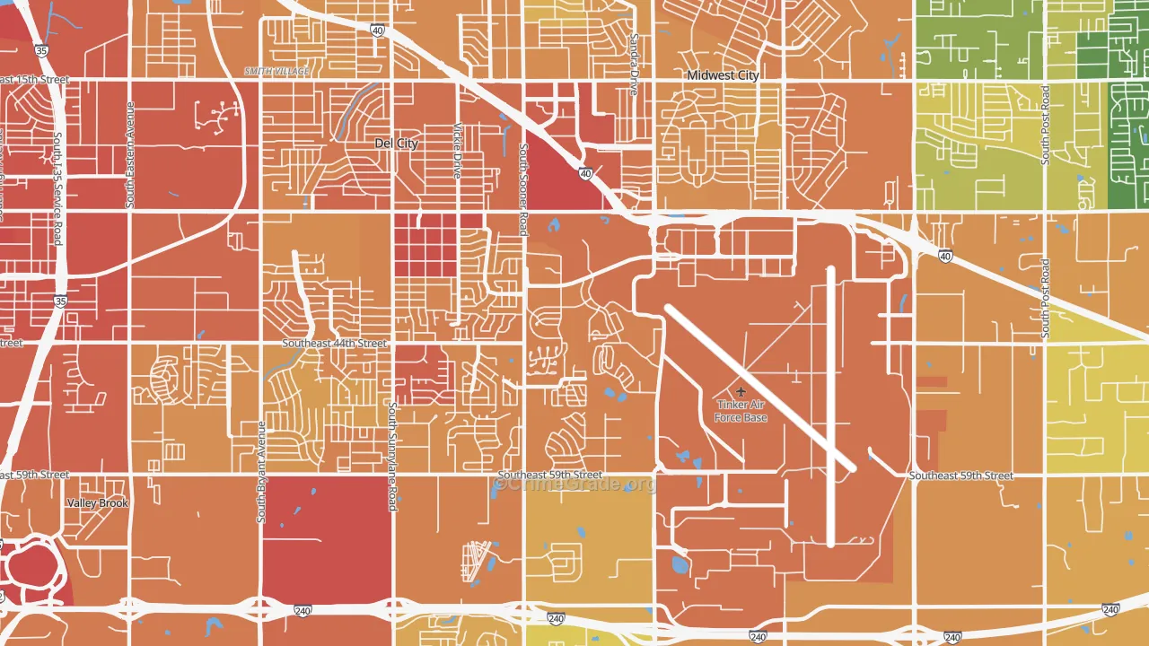 73145, OK Map of Vehicle Theft Rates