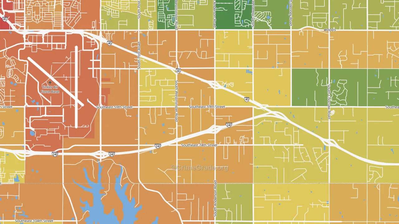 73150, OK Map of Vehicle Theft Rates