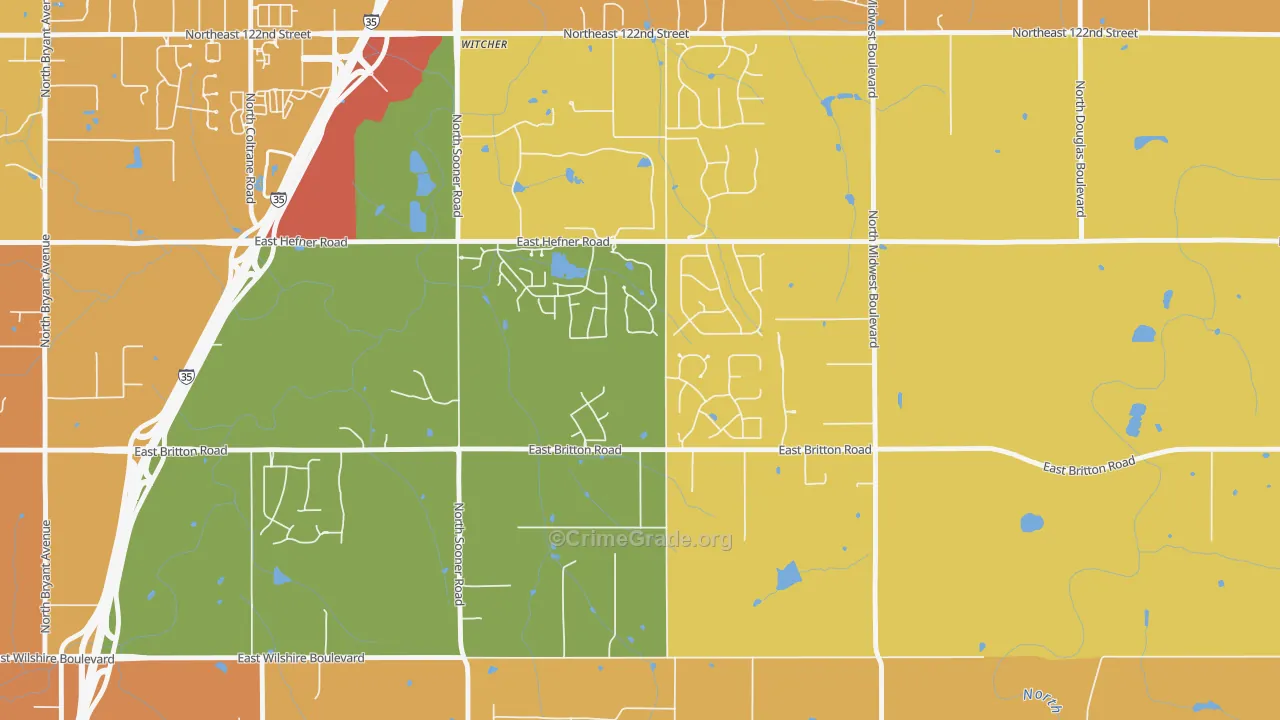 73151, OK Map of Vehicle Theft Rates