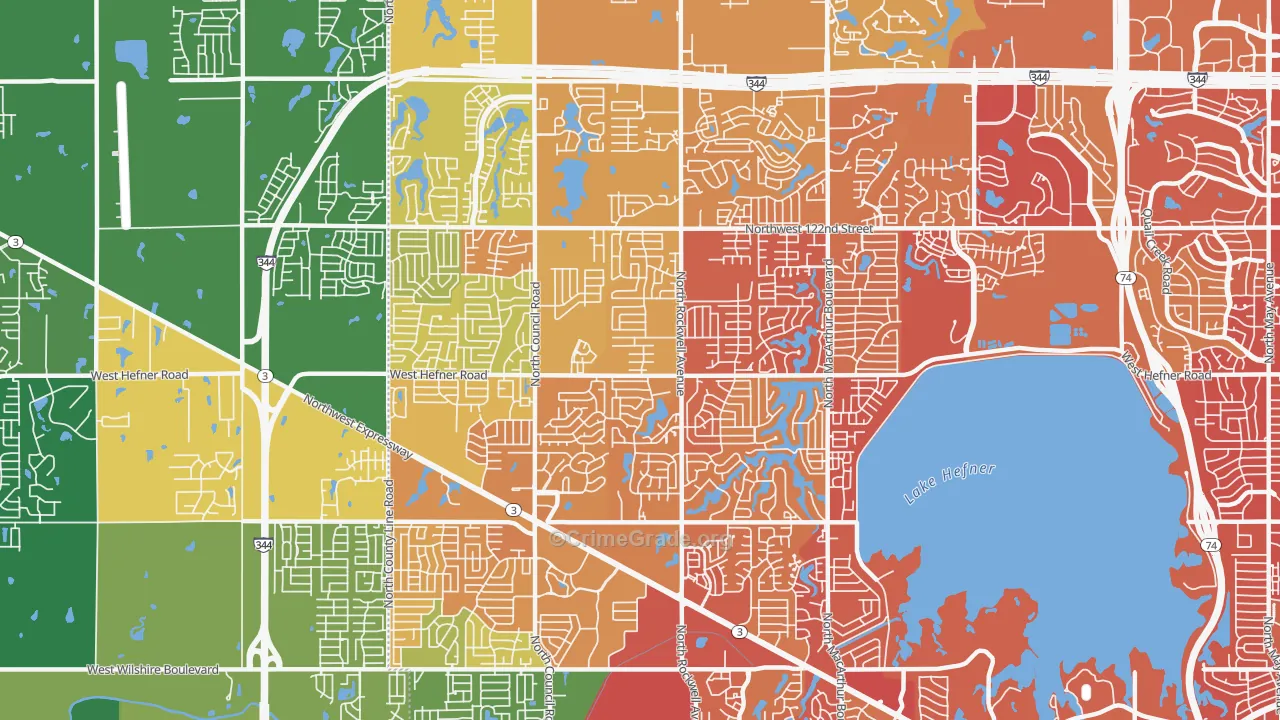 73162, OK Map of Vehicle Theft Rates