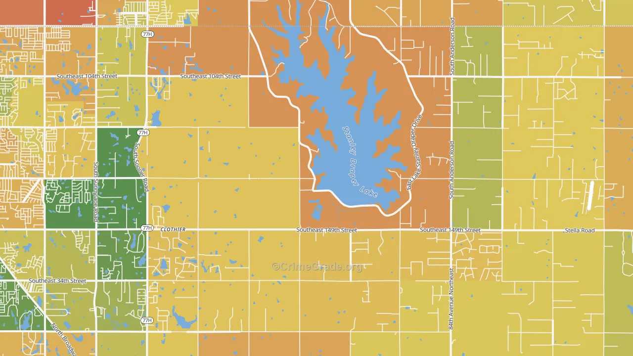 73165, OK Map of Vehicle Theft Rates