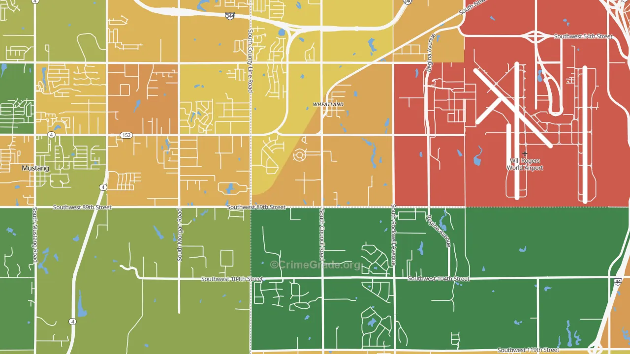 73169, OK Map of Vehicle Theft Rates