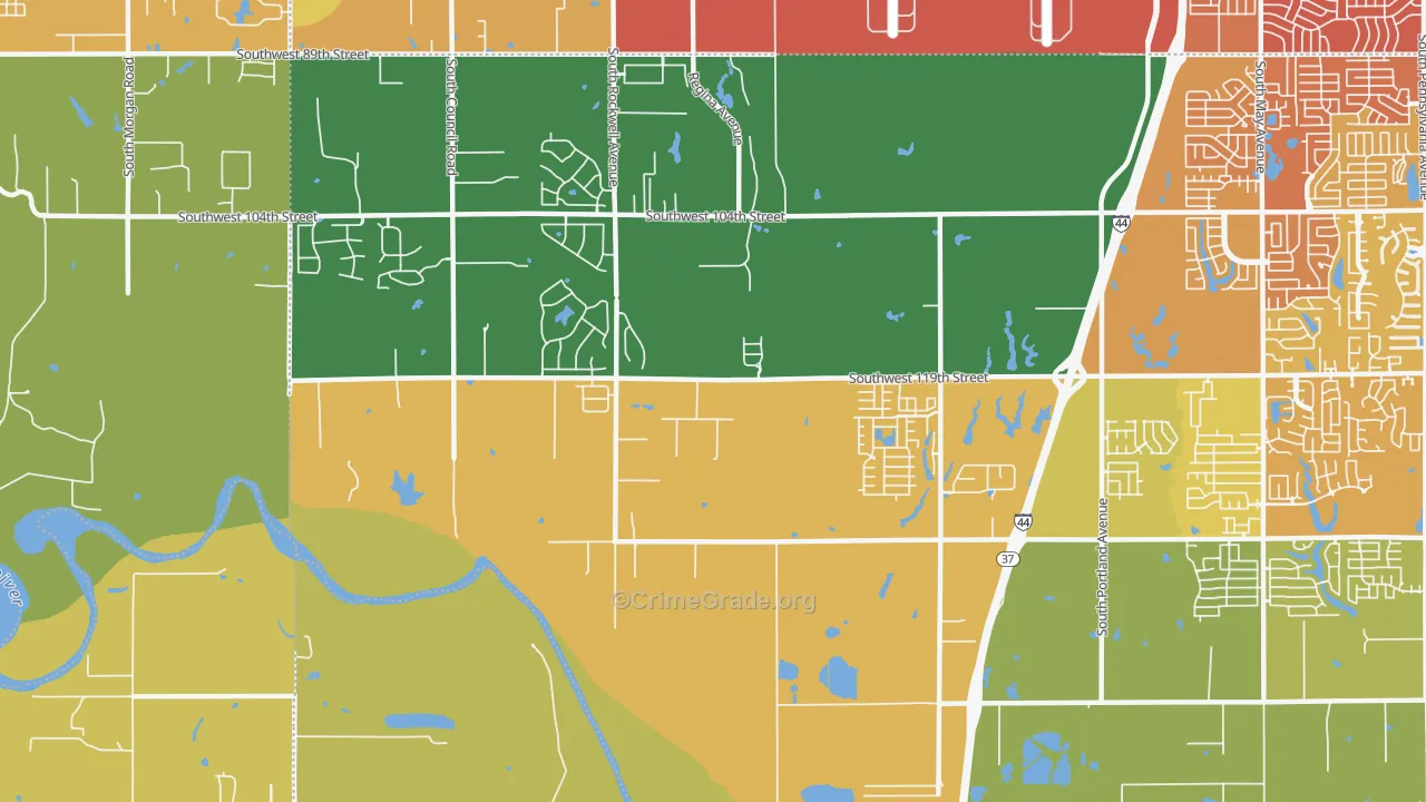 73173, OK Map of Vehicle Theft Rates