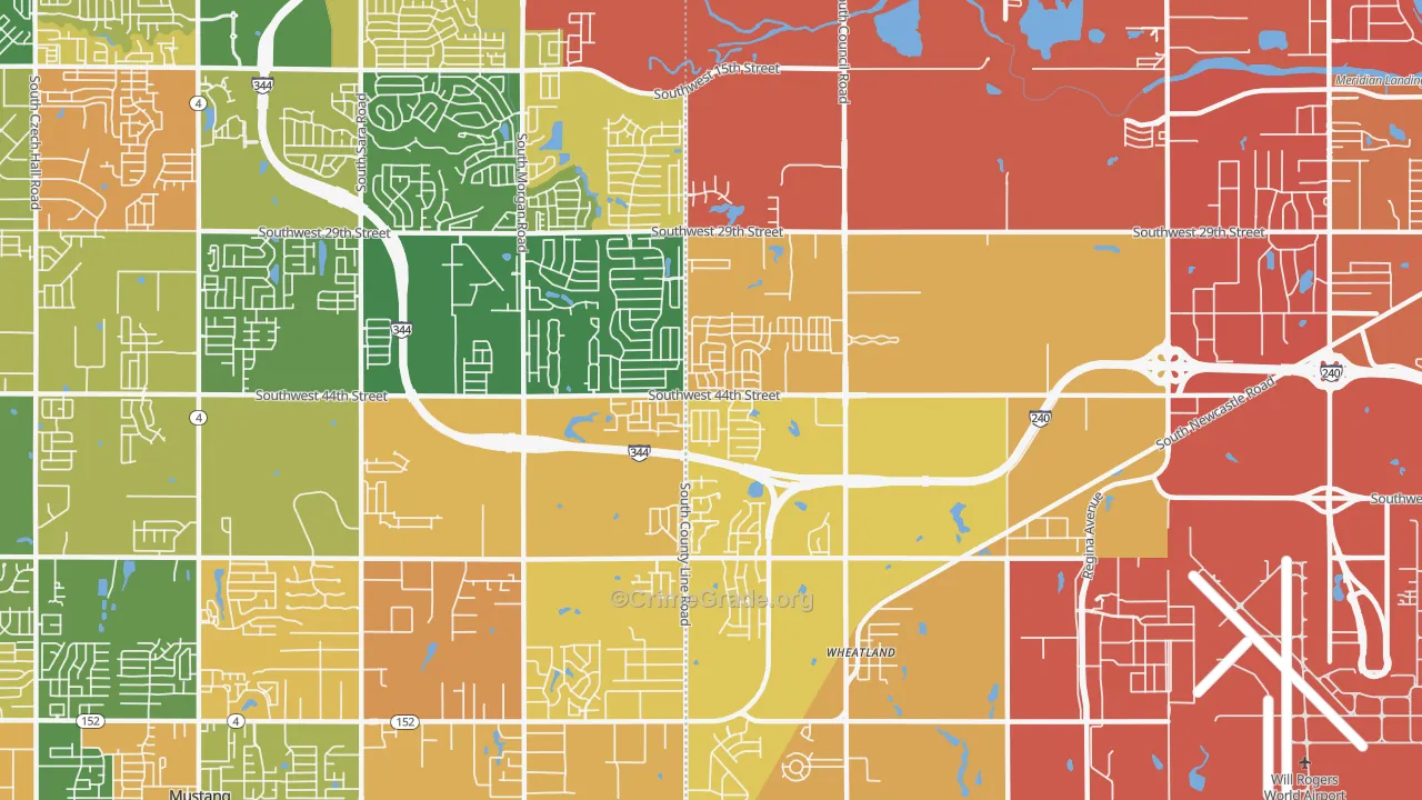 73179, OK Map of Vehicle Theft Rates