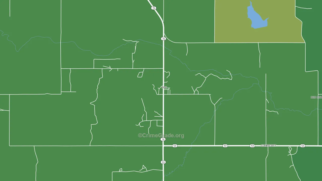 73435, OK Map of Vehicle Theft Rates