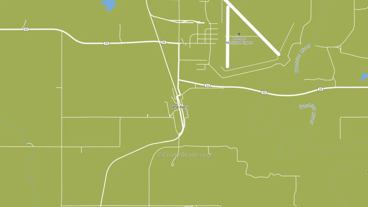 73436, OK Map of Vehicle Theft Rates