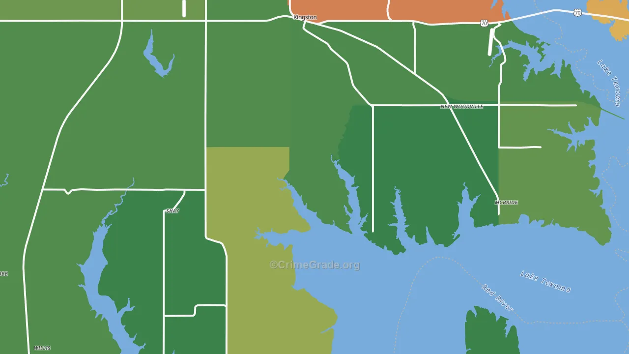 73439, OK Map of Vehicle Theft Rates